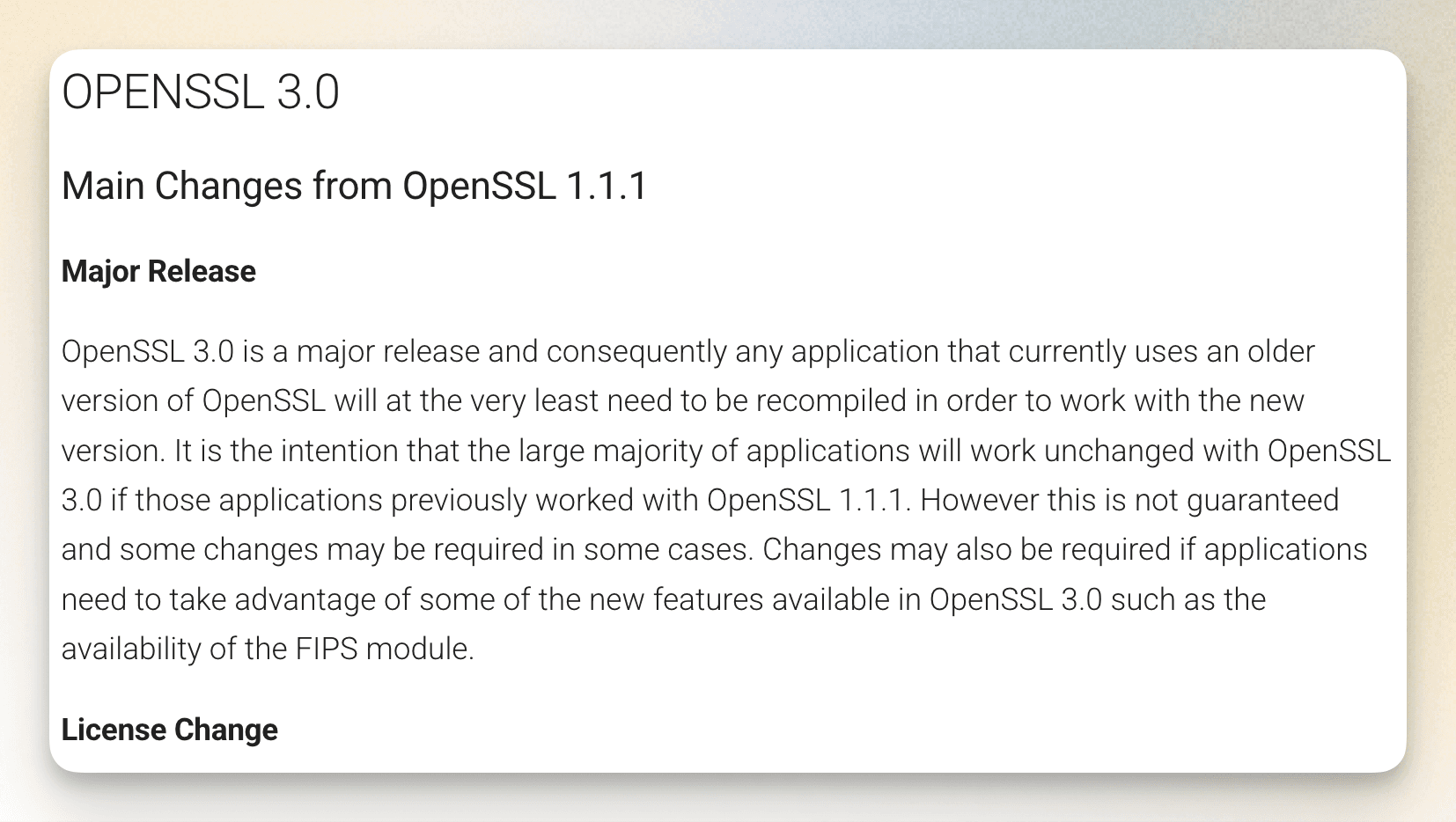 OpenSSL Deprecation