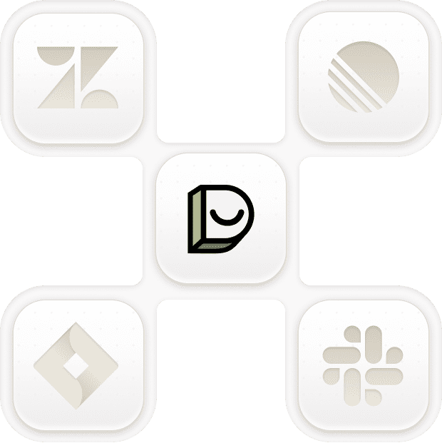 Slack, Linear, Jira, and Zendesk icons