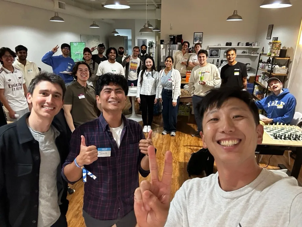 Group photo of attendees at the Dosu chess night